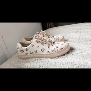 Light Pink/ White floral sneakers